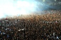 Crowd of people raising their hands at a concert Royalty Free Stock Photo